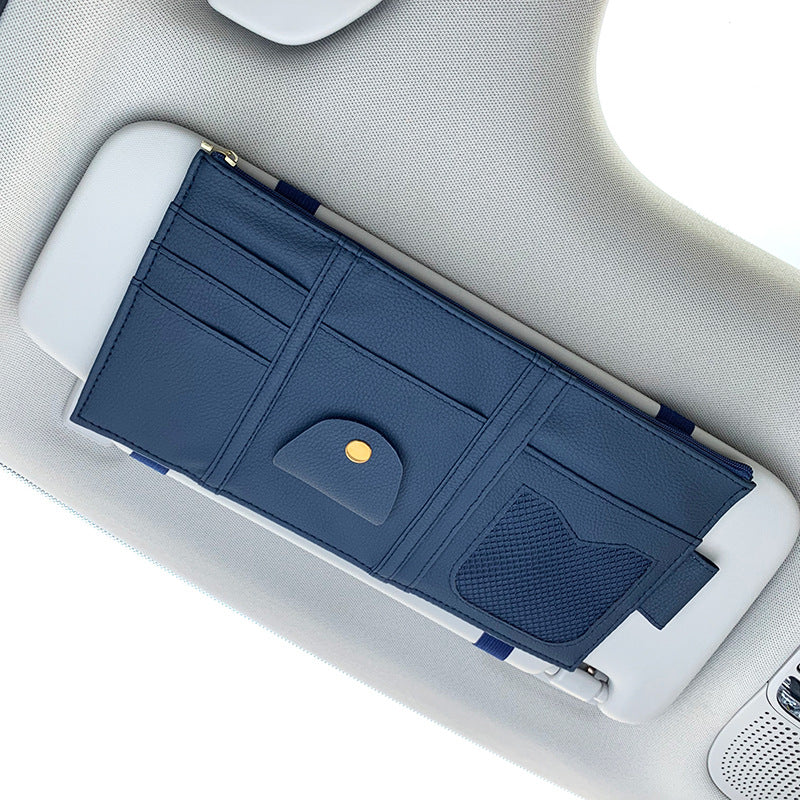 Premium Leather Car Visor Organizer