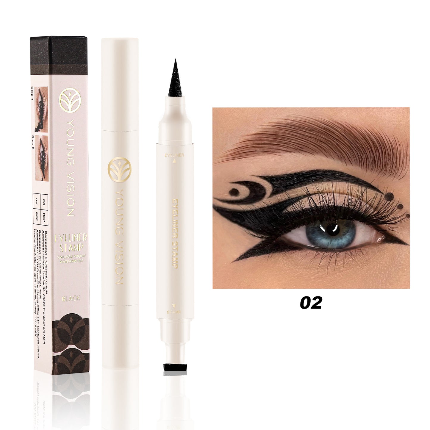 Black & White Dual-Tip Smudge-Proof Eyeliner