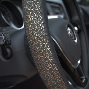 Premium Carved Leather Steering Wheel Cover