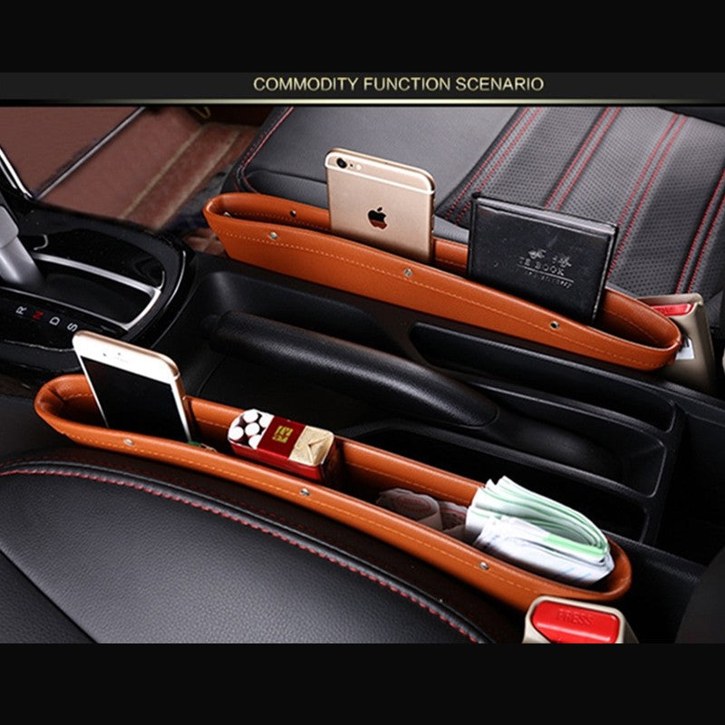 Premium PU Leather Car Seat Gap Organizer
