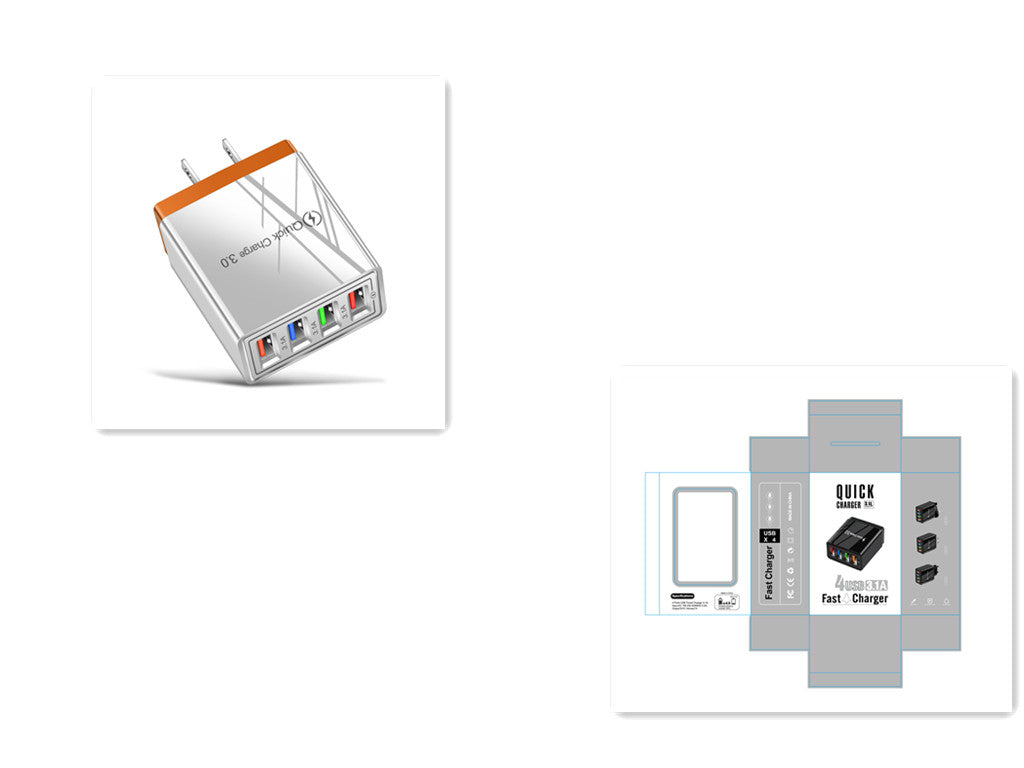 Premium 4-Port USB Wall Charger with Quick Charge 3.0
