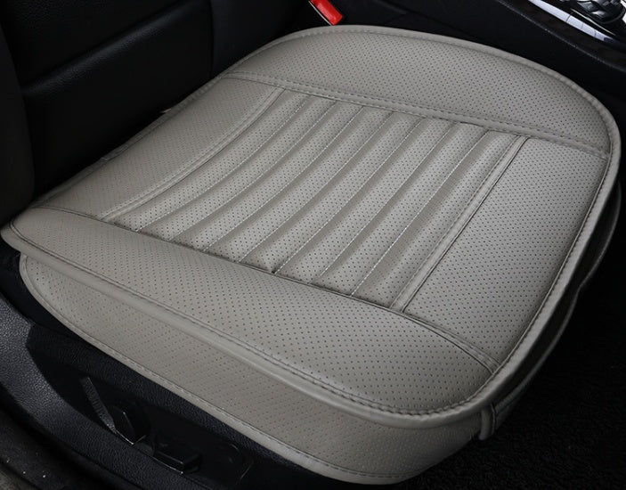 Premium Bamboo Charcoal & Leather Car Seat Cushion