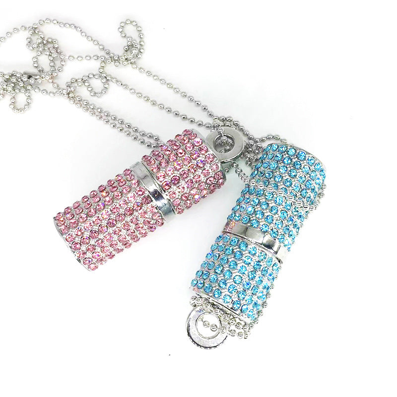 Crystal Cylinder Lipstick USB Flash Drive