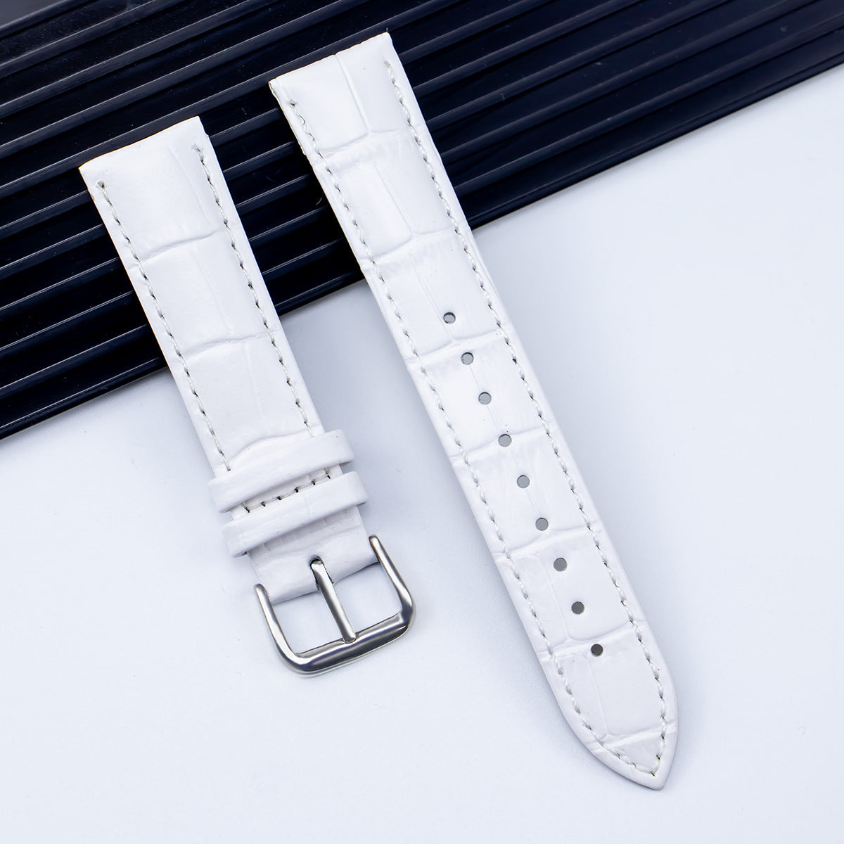 Universal Bamboo-grain Leather Watch Strap Genuine Leather Strap
