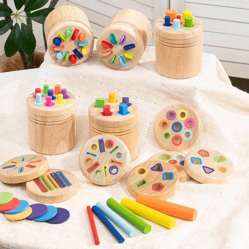 Wooden Color Shape Sorting Cup