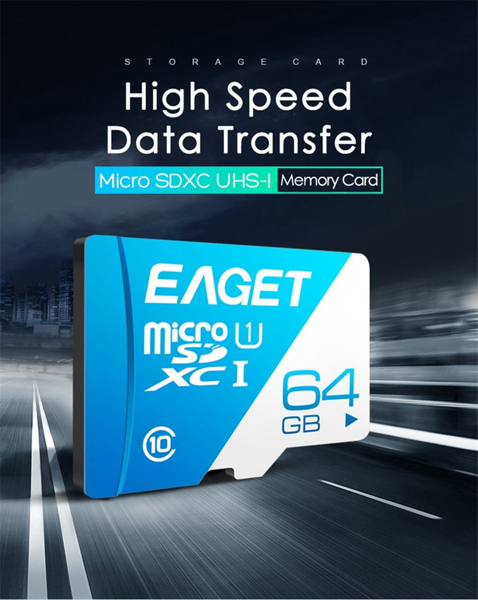 EAGET T1 Micro SD Card - 16GB to 128GB - Class 10 UHS-I U1 - High Speed Storage