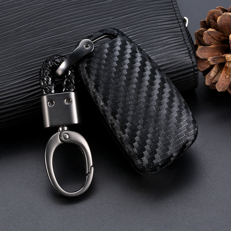 Premium Carbon Fiber Silicone Key Case for Audi