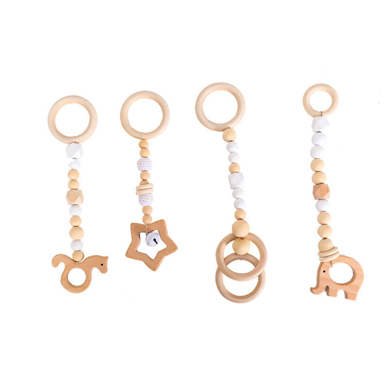 Adjustable Wooden Baby Activity Gym with Bells