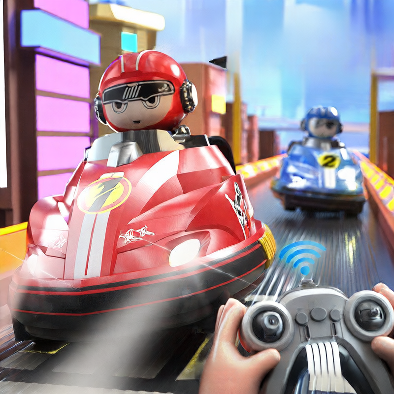 Children's two-person remote-controlled battle bumper cars