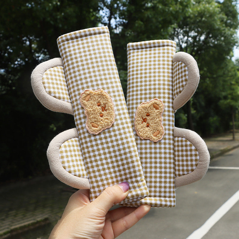 Pure Cotton Cartoon Car Breathable One-piece Linen Fabric Seat Cushion