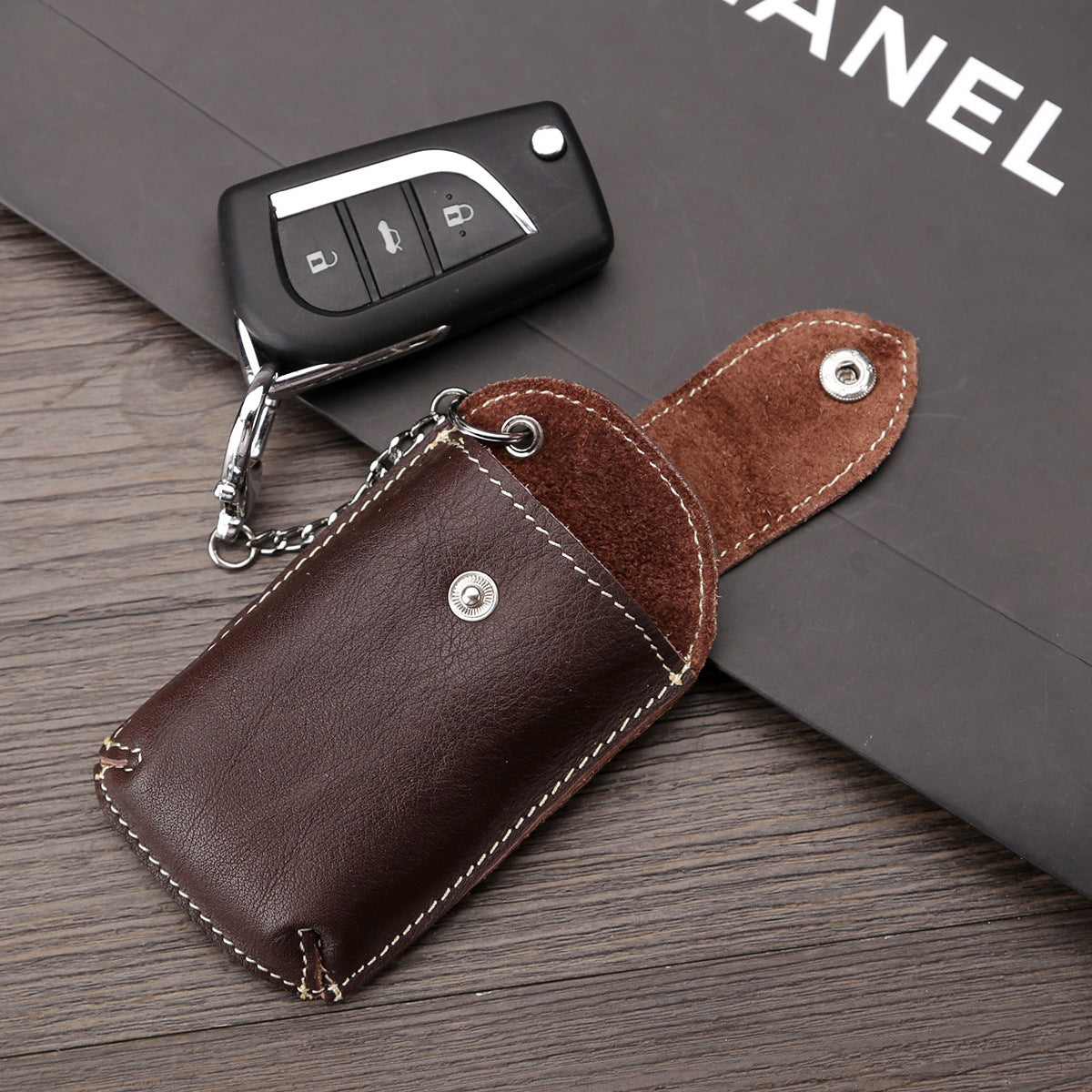 Premium Leather Car Key Holder with Belt Loop