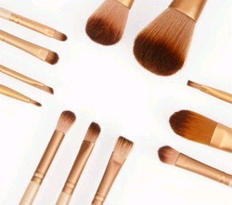 12-Piece Deluxe Makeup Brush Set with Elegant Storage Tin