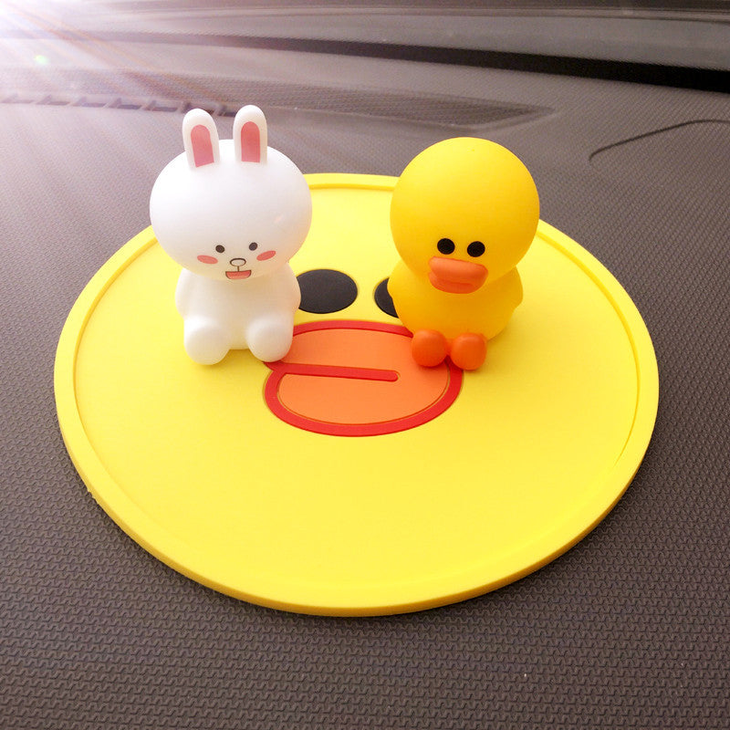 Silicone Anti-Slip Car Mat with Cartoon Bear Design