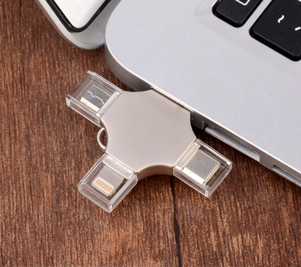 Metal Mobile Phone U Disk 4-in-1 Flash Drive