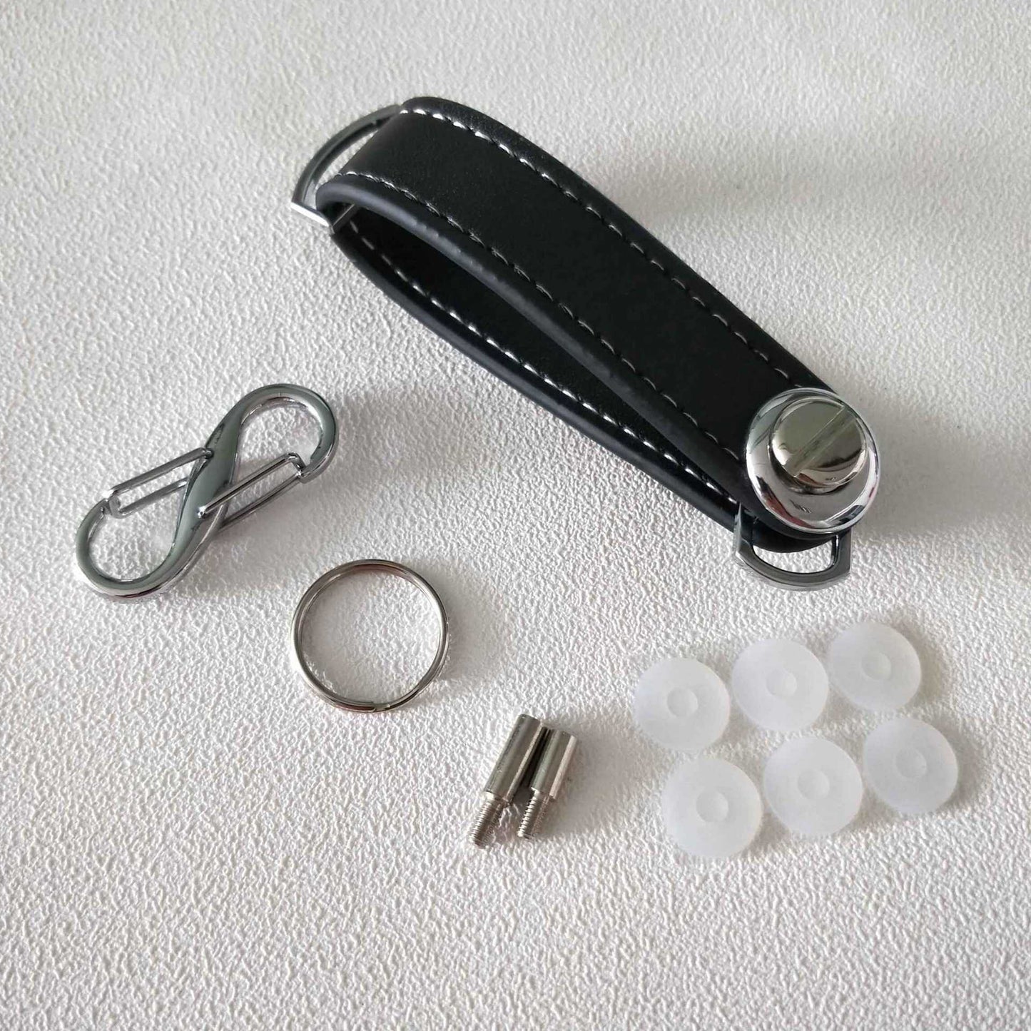 Premium Leather & Metal Keychain Key Organizer