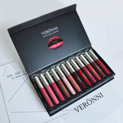 Elegant 12-Piece Long-Lasting Lipstick Gift Set
