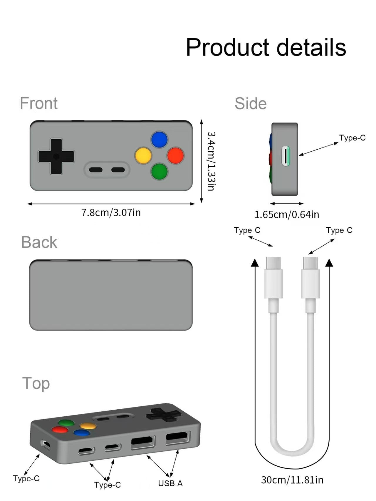 Customizable Cartoon Game Console Modeling Four in One USB High Speed Hub Concentrator