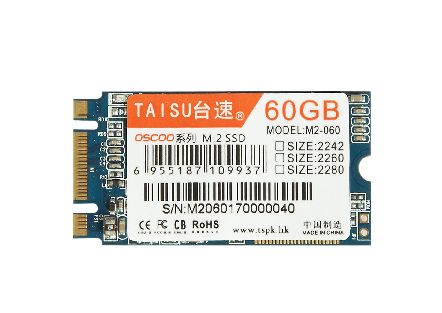 TAISU M.2 NGFF SSD (60G, 120G, 240G)