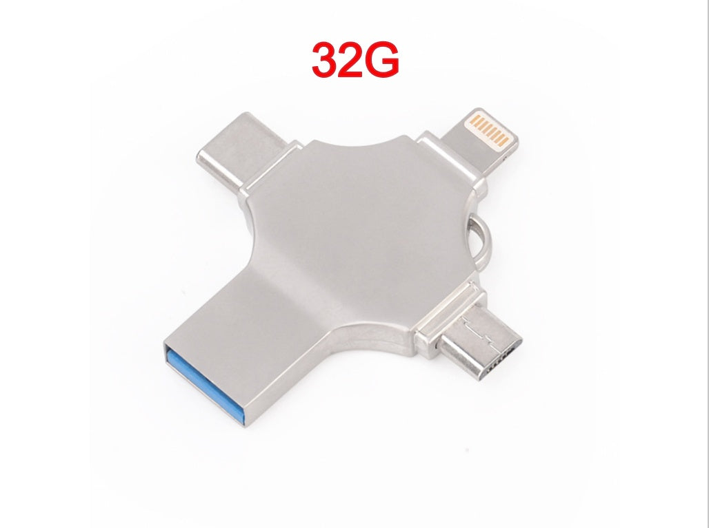 Metal Mobile Phone U Disk 4-in-1 Flash Drive