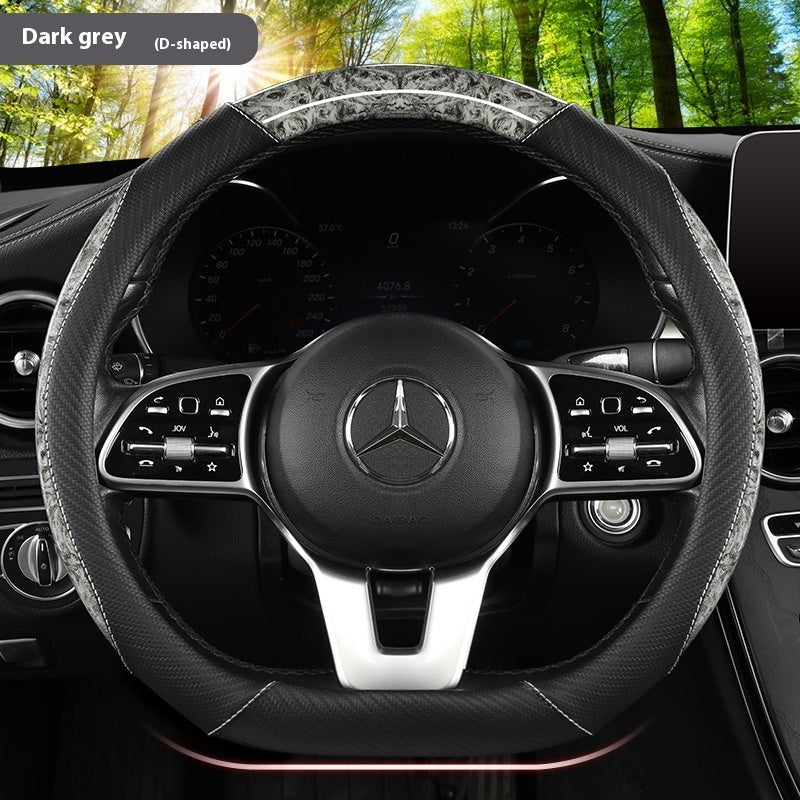 Steering Wheel New Year Crystal Car Cover Leather Modification