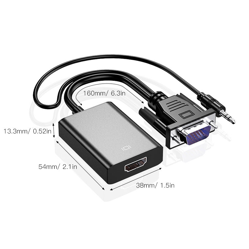 Professional VGA to HDMI Adapter Cable with Audio and USB Power Supply