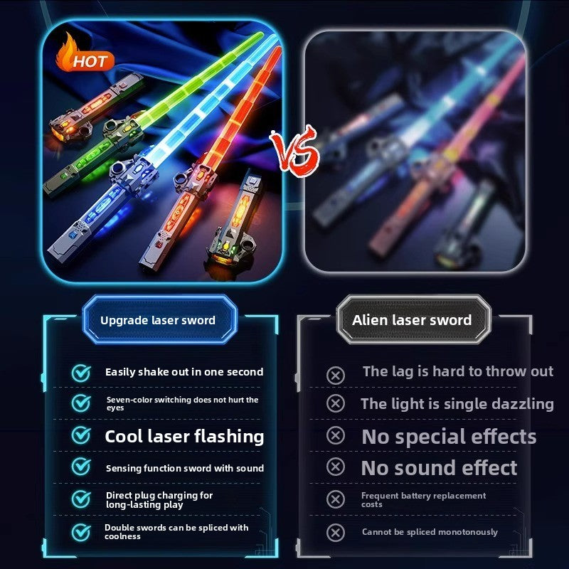 The two-in-one laser sword with seven-color retractable function