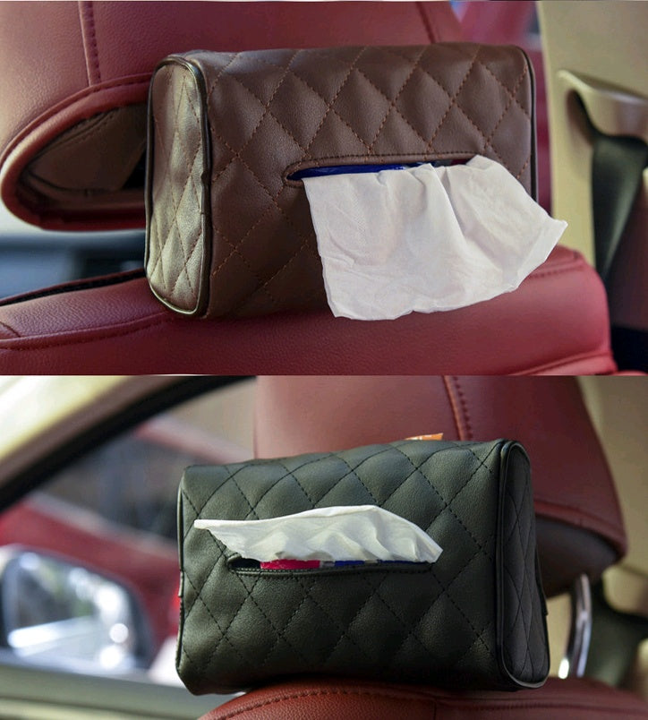 Premium Leather Car Tissue Holder