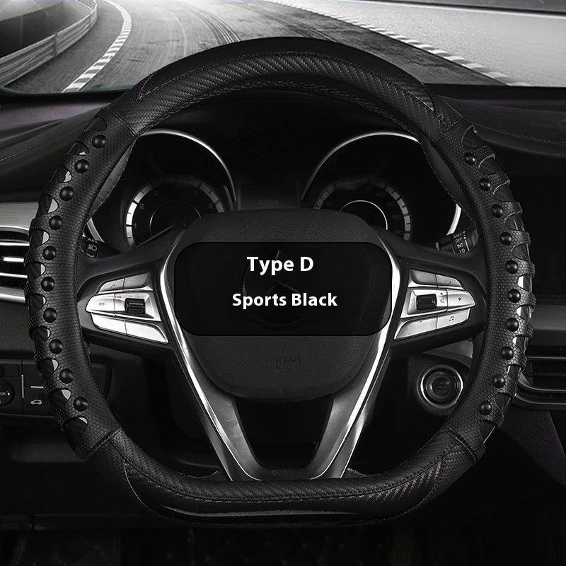 Premium Leather & Silicone Steering Wheel Cover
