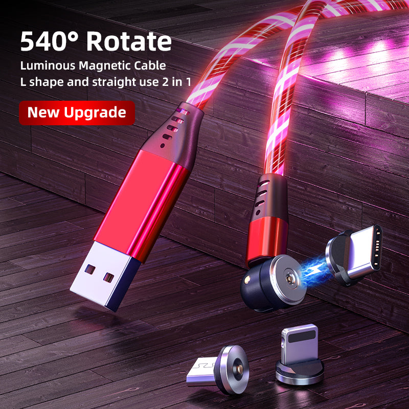 540° Rotating Magnetic LED Charging Cable