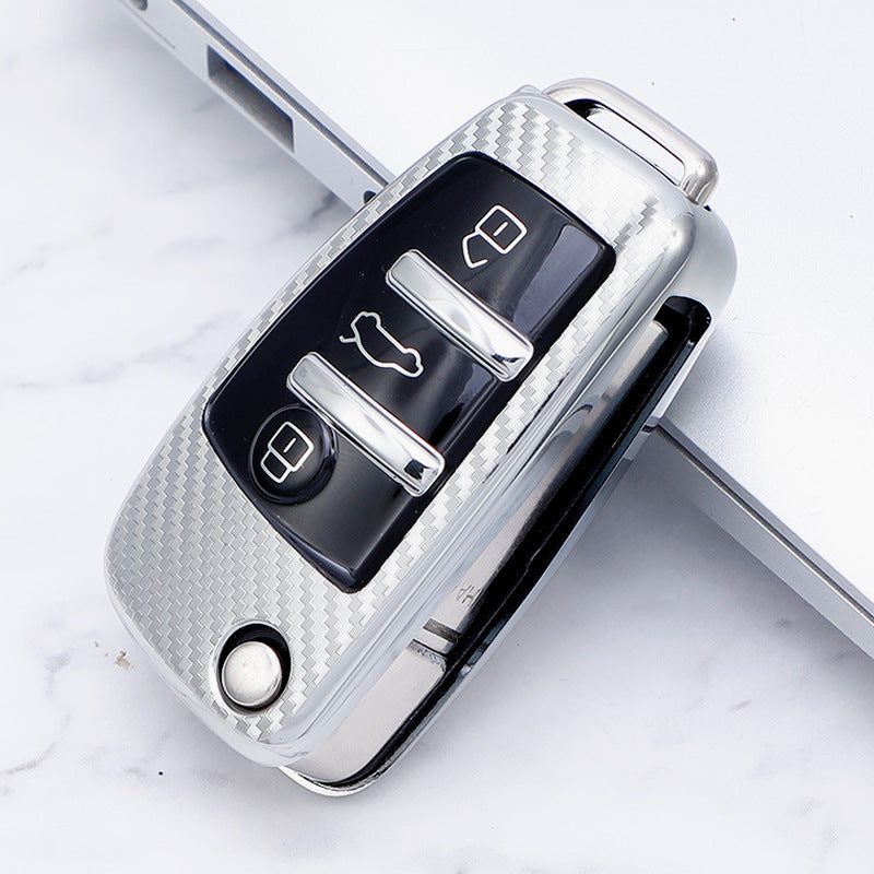 Premium Carbon Fiber Pattern TPU Car Key Protector