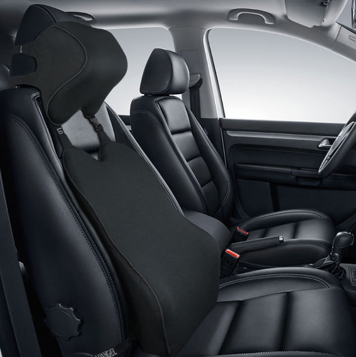 Premium Memory Foam Car Neck & Lumbar Support Set
