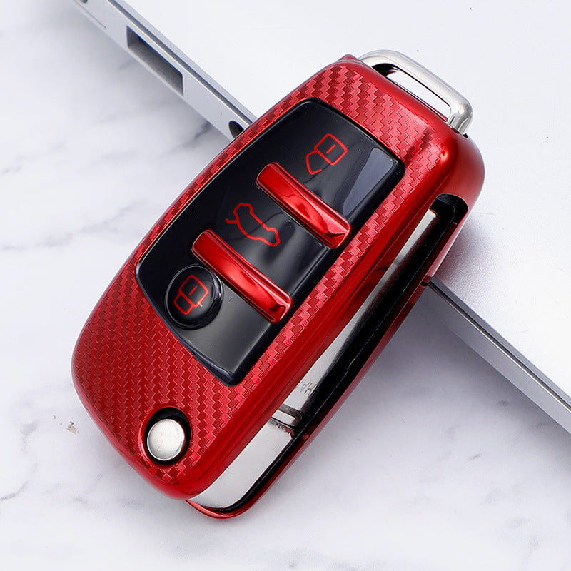 Premium Carbon Fiber Pattern TPU Car Key Protector