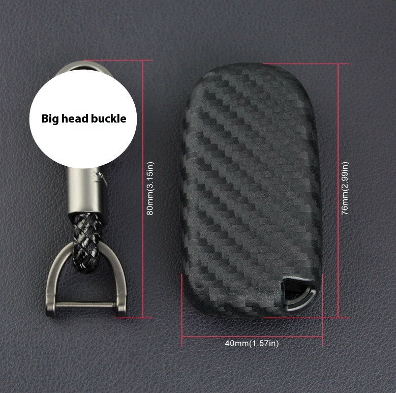 For Key Case Cover Dodge Chrysler Fiat Carbon Fiber Silicone Case Remote Key Protection Case