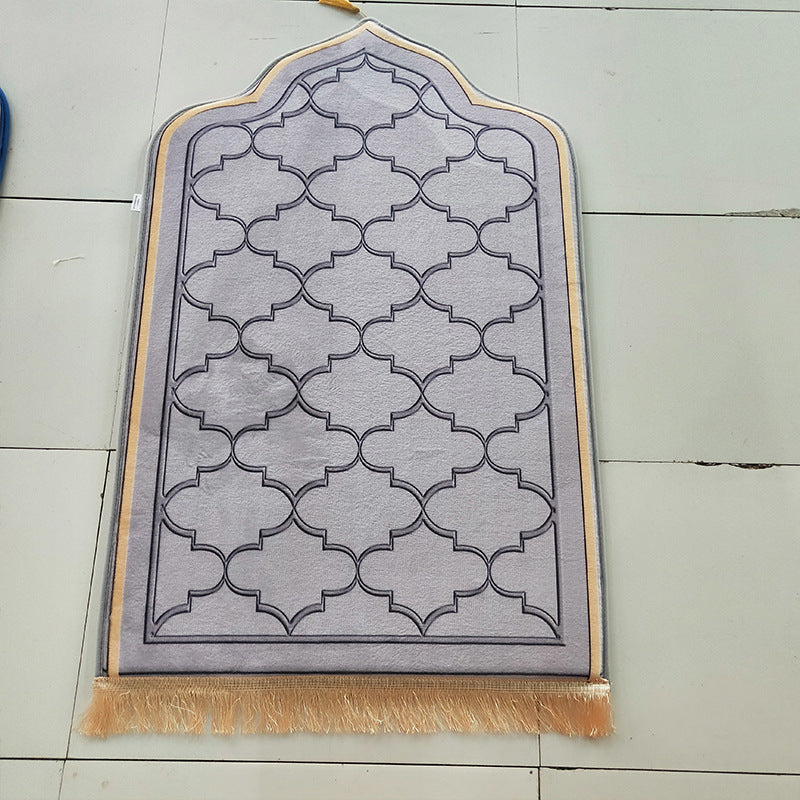 Simple Washable Flannel Printed Sponge Plaid Carpet