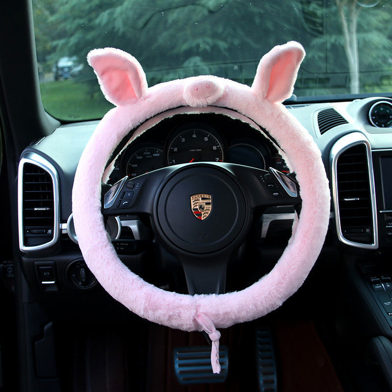 Cute Cat Ear Steering Wheel Cover - Soft, Plush Comfort