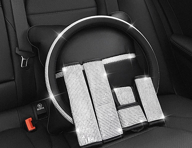 Premium Leather Steering Wheel Cover - 38cm Universal Fit