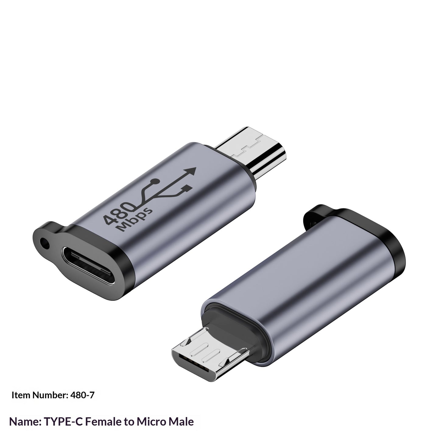 480 Adapter Series: USB to Mini V3/Type-C Adapter with Fast Charging & Data Sync