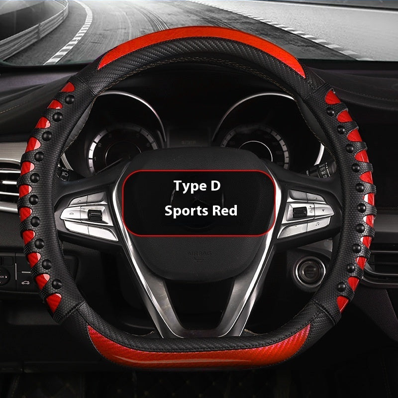 Premium Leather & Silicone Steering Wheel Cover