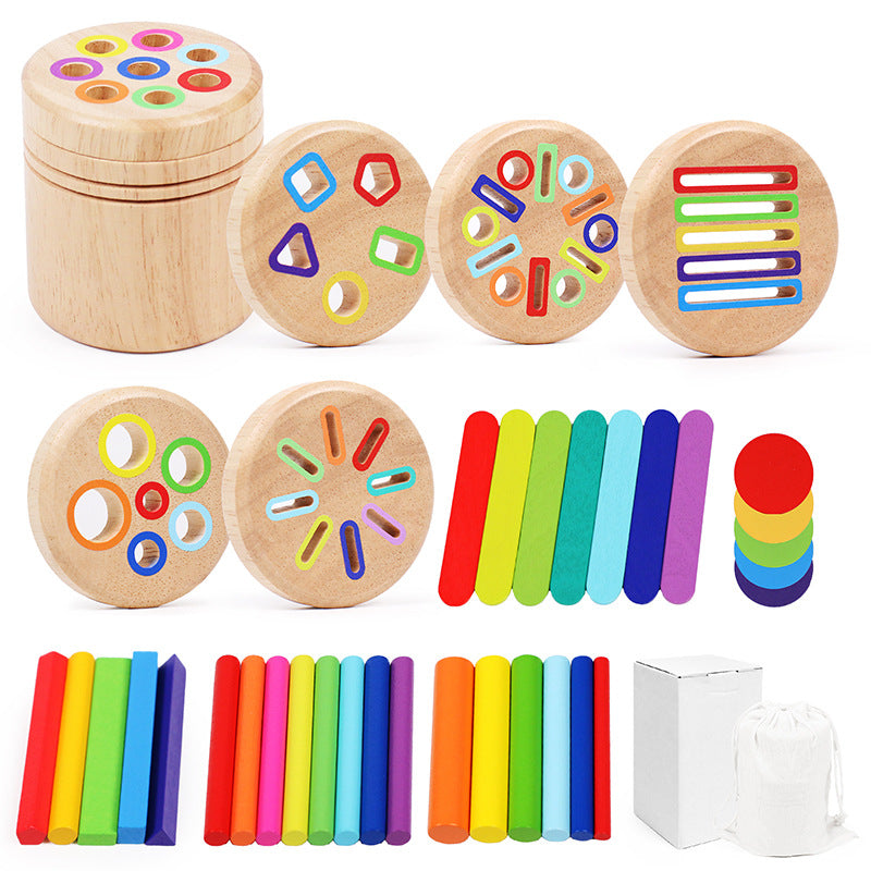 Wooden Color Shape Sorting Cup