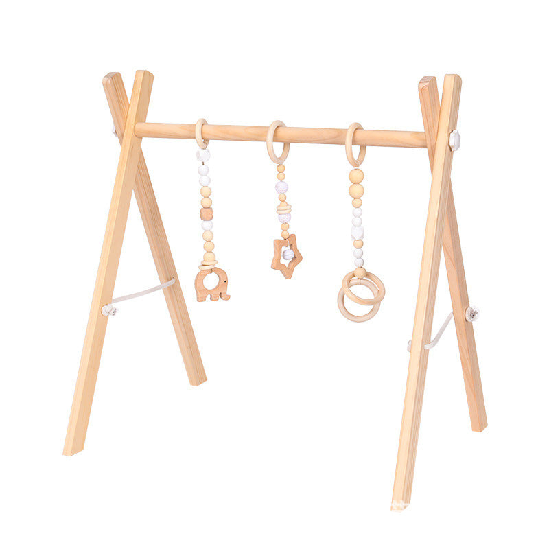Adjustable Wooden Baby Activity Gym with Bells