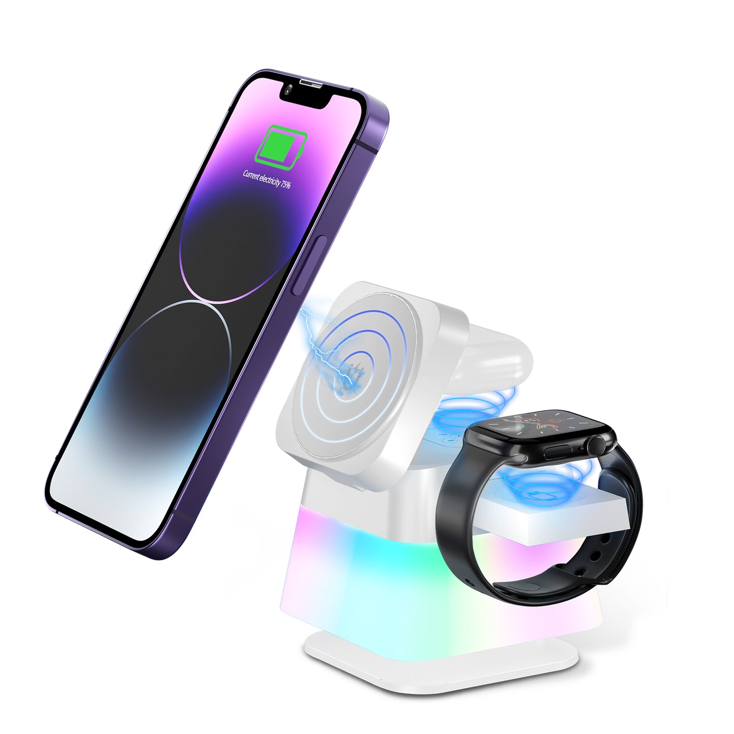 4-in-1 Rotatable Wireless Charging Stand with Night Light