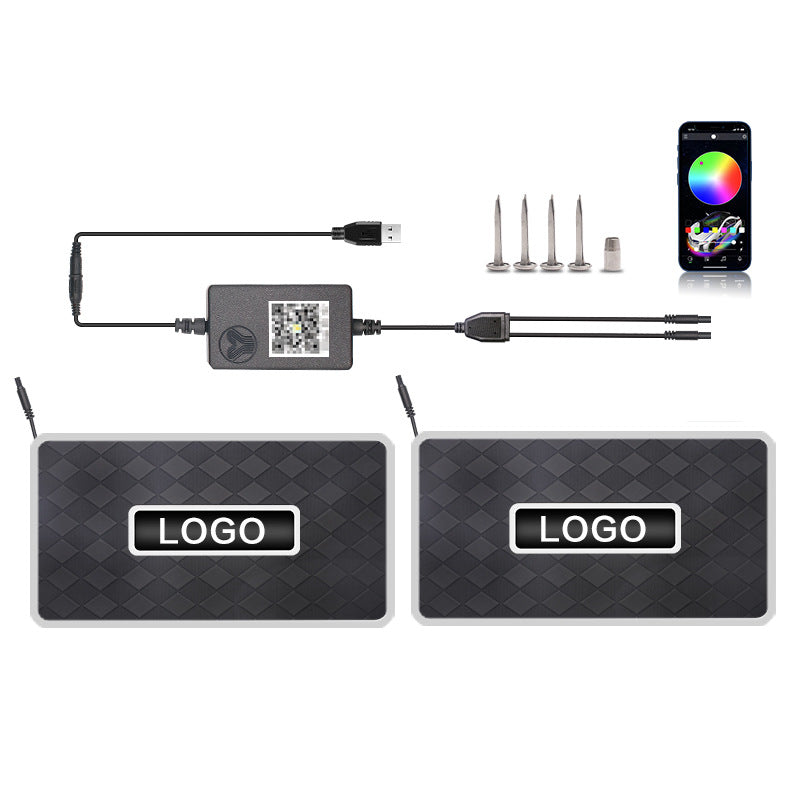 Car Foot Mat Ambience Light Led Car Decorative Light Bluetooth RGB Foot Sound Control Rhythm Lamp