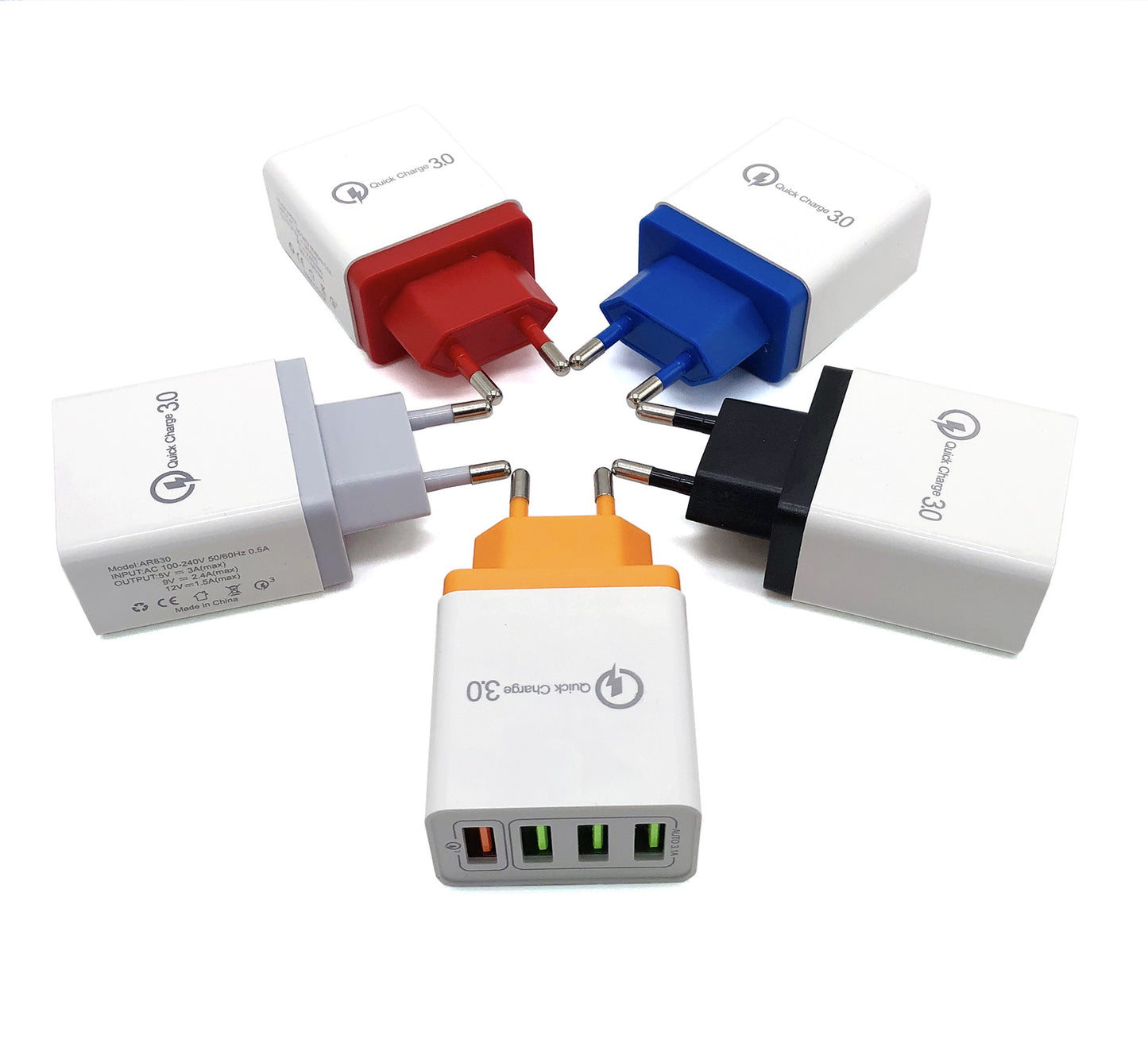 Premium 4-Port USB Wall Charger with Quick Charge 3.0