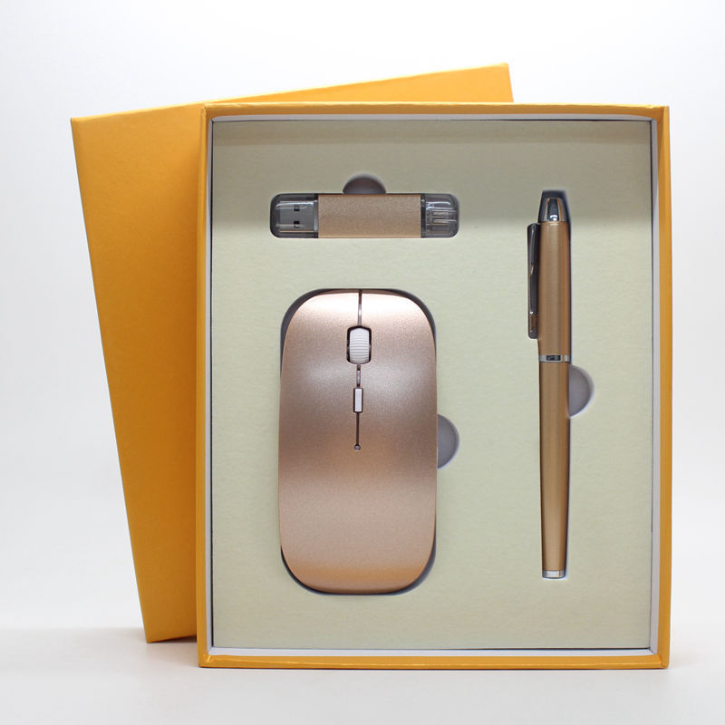 3-in-1 Wireless Mouse, U Disk & Pen Office Gift Set