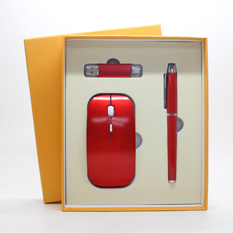 3-in-1 Wireless Mouse, U Disk & Pen Office Gift Set