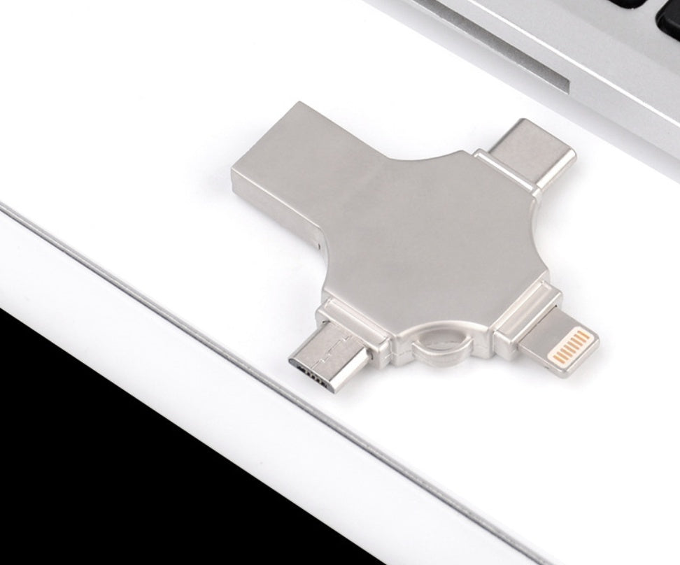 Metal Mobile Phone U Disk 4-in-1 Flash Drive