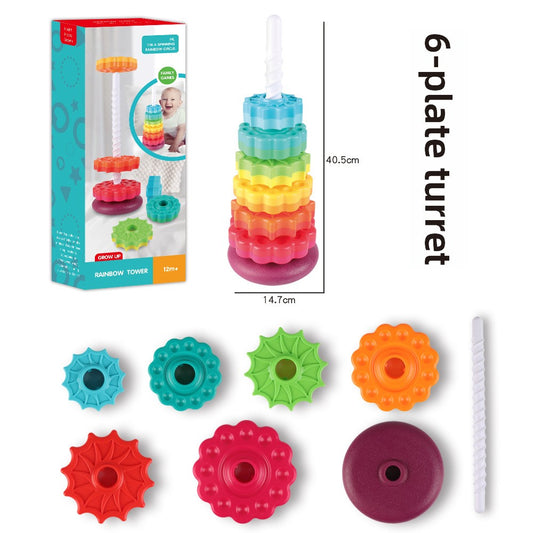 Benefit Infant Cognitive Rainbow Rotating Tower Toy