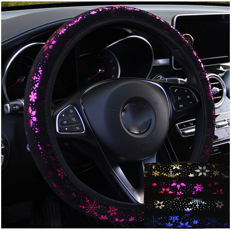 Gilded Snowflake Steering Wheel Cover