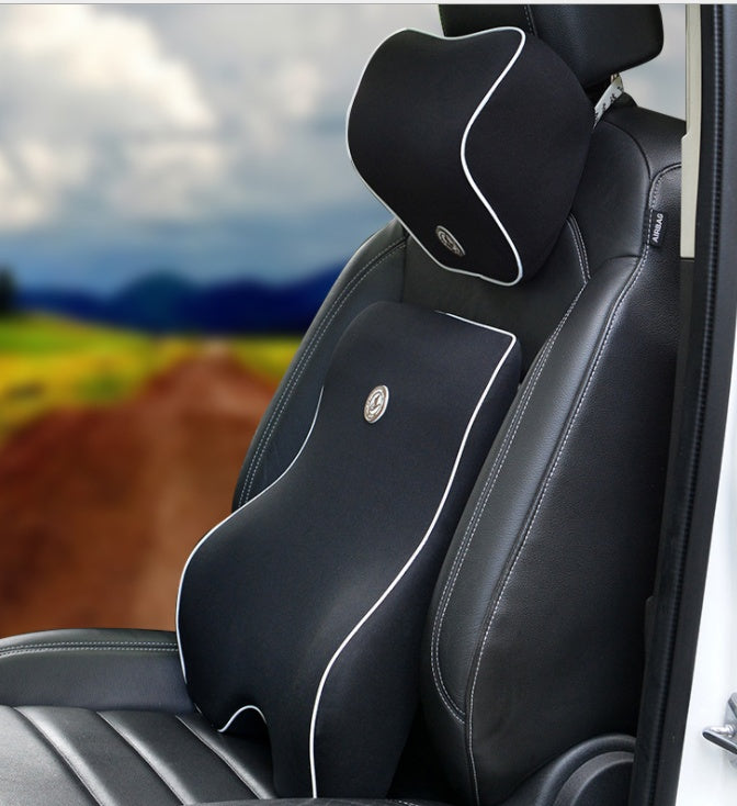 Premium Memory Foam Car Lumbar Support & Headrest Set