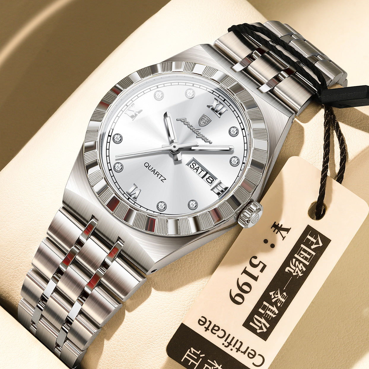 Womens Diamond-studded Waterproof Luminous Fashionable Quartz Watch